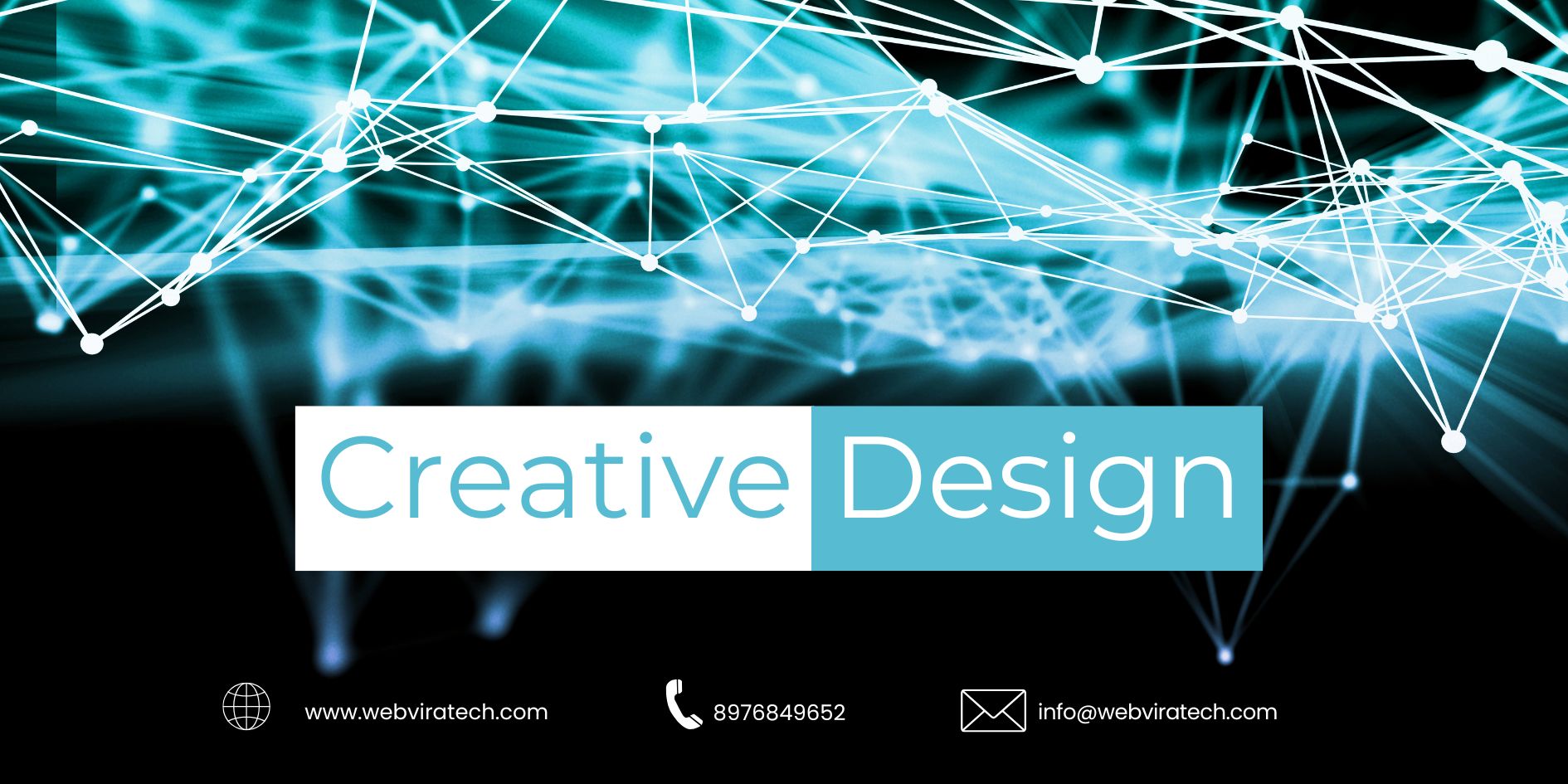 futuristic teal and black website banner